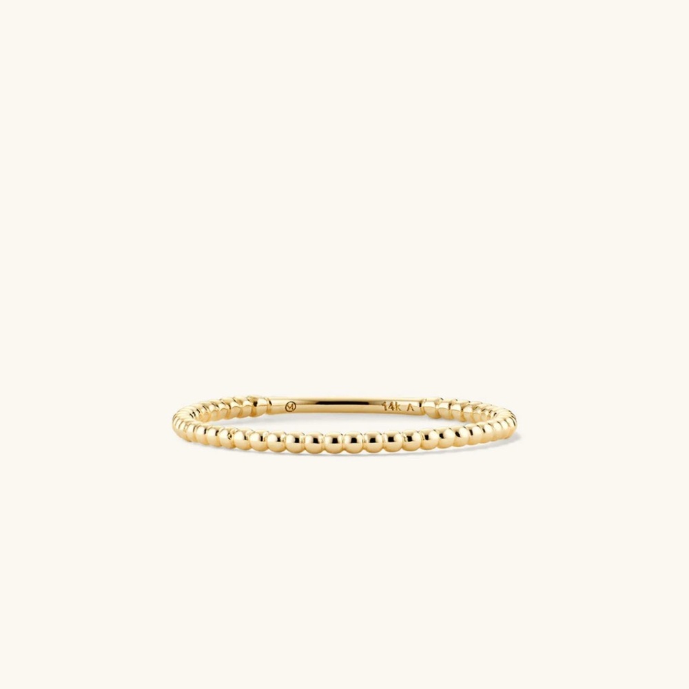 Mejuri 14k Gold Beaded Ring